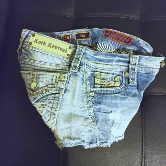 Rock Revival Pants - ROCK REVIVAL 🩳 SHORTS ♥️24"in FAY🪬 BLUE JEAN SHORTS!! 🫶🏼